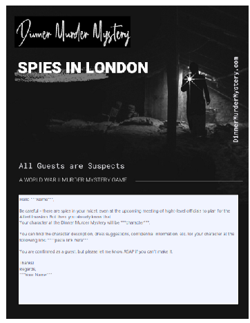 Sample Spies in London character assignment